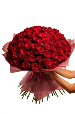 Букет из 101 красной розы (Эквадор) 60 см 