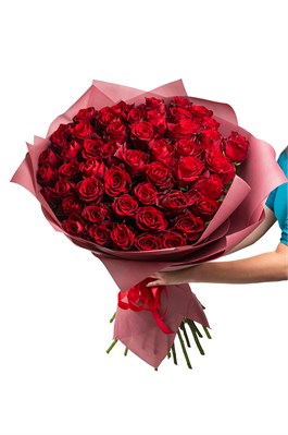 Букет из 51 красной розы (Эквадор) 70 см 