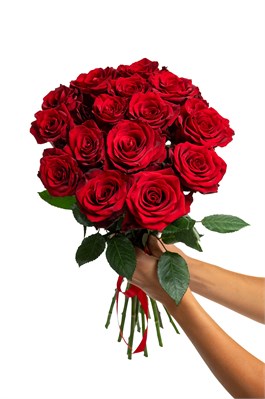 Букет из 15 красных роз (Эквадор) 60 см 