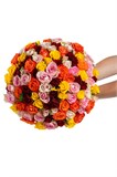 Букет микс из 101 розы (Кения) 40см с лентой 2458