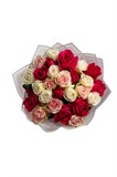 Букет из 25 роз (Эквадор) 50 см "Микс" в оформлении 2485_90851
