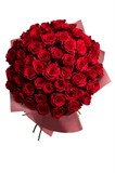 Букет из 51 красной розы (Эквадор)  50 см "Эксплорер" в оформлении 2526