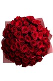 Букет из 51 красной розы (Эквадор)  50 см "Эксплорер" в оформлении 2526