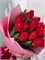 Букет из 15 тюльпанов красных в оформлении 5971